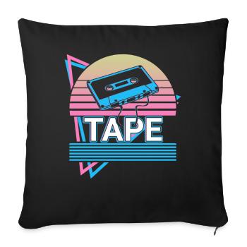Cassette Tape Retro Gift - Sofa pillowcase 17,3'' x 17,3'' (45 x 45 cm) - black - Front
