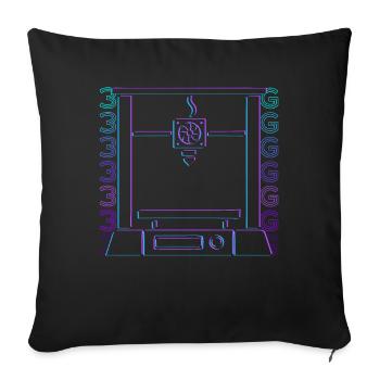 3D Printing 3D Printer Retro Gift - Sofa pillowcase 17,3'' x 17,3'' (45 x 45 cm) - black - Front