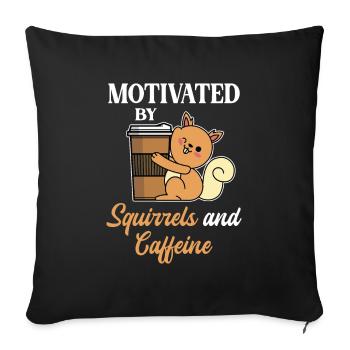 Motivates squirrel coffee coffee lovers - Sofa pillowcase 17,3'' x 17,3'' (45 x 45 cm) - black - Front