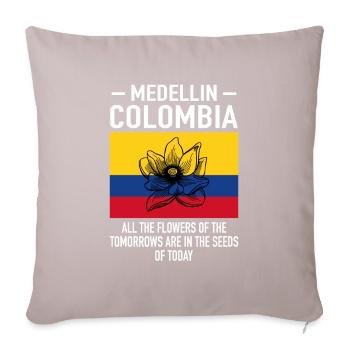 Medellin Kolumbien Blumen Flagge - Sofakissenbezug 45 x 45 cm - helles Taupe - Vorne