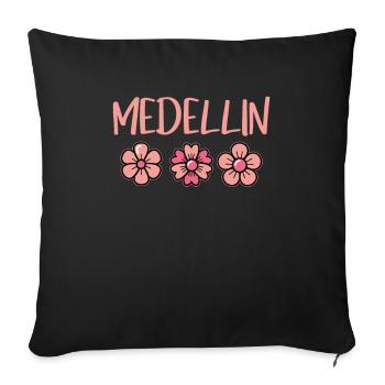 Festival des fleurs de Medellin Colombie Tournesols - Housse de coussin décorative 45 x 45 cm - noir - Devant