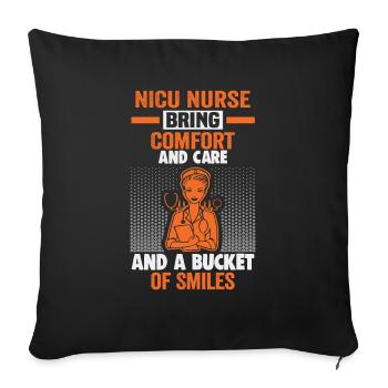 Pflegerin INFIRMIÈRE DE L’USIN USIN Krankenschwester - Housse de coussin décorative 45 x 45 cm - noir - Devant