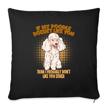 Conception de caniche pour chiens pour les amoureux des chiens - Housse de coussin décorative 45 x 45 cm - noir - Devant