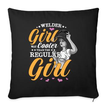 Conception de spruch de soudeur pour les métallurgistes - Housse de coussin décorative 45 x 45 cm - noir - Devant