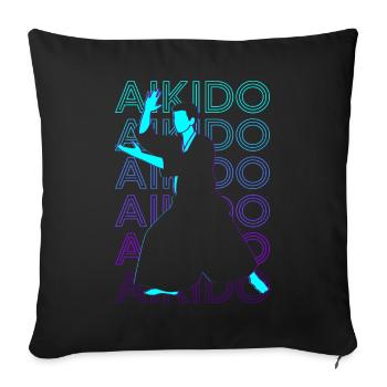 Aikido Japanese Martial Arts Retro Gift - Sofa pillowcase 17,3'' x 17,3'' (45 x 45 cm) - black - Front