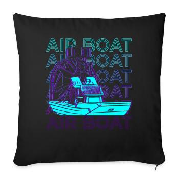 Airboat Airboat Driving FanBoat Retro Gift - Housse de coussin décorative 45 x 45 cm - noir - Devant