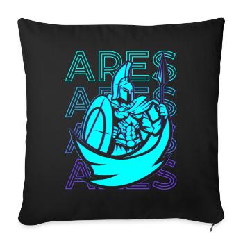 Ares Greek God War Rétro Cadeau - Housse de coussin décorative 45 x 45 cm - noir - Devant