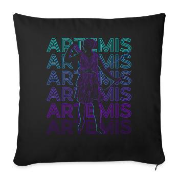 Artemis Ancient Goddess Greek Mythology Retro - Sofa pillowcase 17,3'' x 17,3'' (45 x 45 cm) - black - Front