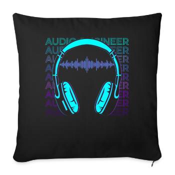 Ingénieur du son Ingénieur du son Retro Gift - Housse de coussin décorative 45 x 45 cm - noir - Devant