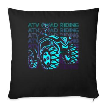 Atv Quad Riding Atv Quad Bike Retro Gift - Sofa pillowcase 17,3'' x 17,3'' (45 x 45 cm) - black - Front