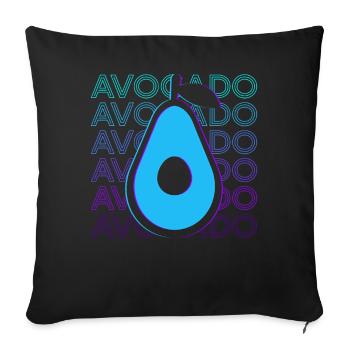 Avocado Retro Gift - Sofa pillowcase 17,3'' x 17,3'' (45 x 45 cm) - black - Front