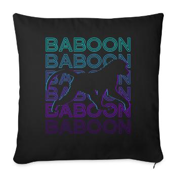 Pavian Retro Geschenk - Sofakissenbezug 45 x 45 cm - Schwarz - Vorne