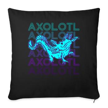 Axolotl Rétro Cadeau - Housse de coussin décorative 45 x 45 cm - noir - Devant