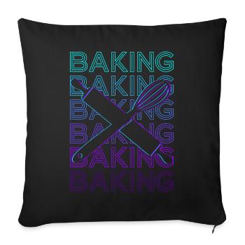 Baking Baker Baking Retro Gift - Sofa pillowcase 17,3'' x 17,3'' (45 x 45 cm) - black - Front