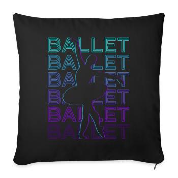 Danseur de ballet Ballet Danse Ballerine Retro Ge - Housse de coussin décorative 45 x 45 cm - noir - Devant