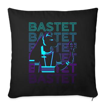Bastet Déesse égyptienne Chat égyptien Ancient Aeg - Housse de coussin décorative 45 x 45 cm - noir - Devant