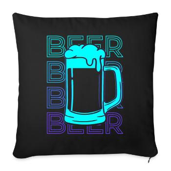 Bier Retro Geschenk - Sofakissenbezug 45 x 45 cm - Schwarz - Vorne