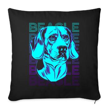 Beagle Retro Cadeau - Housse de coussin décorative 45 x 45 cm - noir - Devant