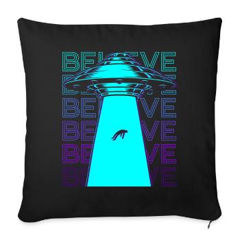 Ufo Alien Kidnapping Retro Gift - Sofa pillowcase 17,3'' x 17,3'' (45 x 45 cm) - black - Front