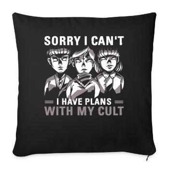 Drôle de cadeau occulte culte - Housse de coussin décorative 45 x 45 cm - noir - Devant