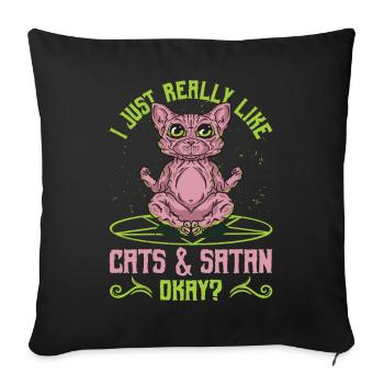 Sphynx Cat Cadeau Occulte - Housse de coussin décorative 45 x 45 cm - noir - Devant