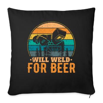 Funny Welder Welder Gift - Sofa pillowcase 17,3'' x 17,3'' (45 x 45 cm) - black - Front