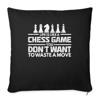 Jeu d’échecs de vie Gaspiller no move Échecs - Housse de coussin décorative 45 x 45 cm - noir - Devant