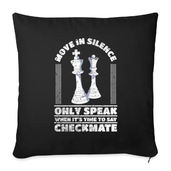 Checkmate Chess Wisdom Royal Figure Jeu de femmes - Housse de coussin décorative 45 x 45 cm - noir - Devant