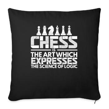 L’art des échecs exprime la science logique Le maître d’échecs - Housse de coussin décorative 45 x 45 cm - noir - Devant