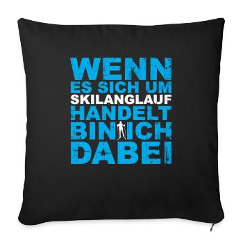 Langläufer Biathlon Skilangläufer - Sofakissenbezug 45 x 45 cm - Schwarz - Vorne
