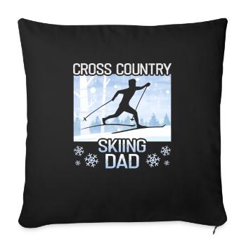 Skieurs de fond biathlon de fond - Housse de coussin décorative 45 x 45 cm - noir - Devant
