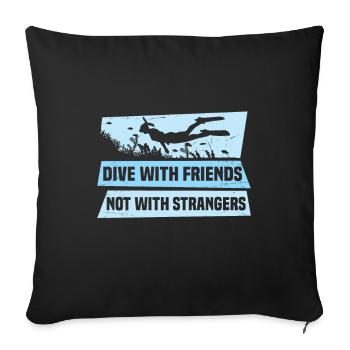 Instructeur de conception de plongée sous-marine Snorkeling - Housse de coussin décorative 45 x 45 cm - noir - Devant