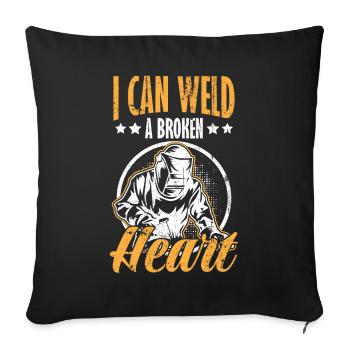 Welder Spruch Design for MetalWorkers - Sofa pillowcase 17,3'' x 17,3'' (45 x 45 cm) - black - Front