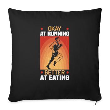 Running Marathon Runner Running - Sofa pillowcase 17,3'' x 17,3'' (45 x 45 cm) - black - Front