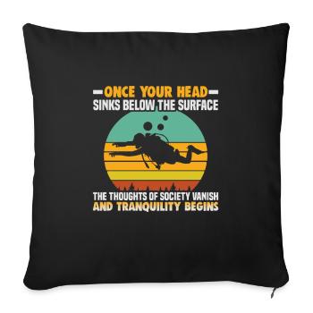 Instructeur de conception de plongée sous-marine Snorkeling - Housse de coussin décorative 45 x 45 cm - noir - Devant