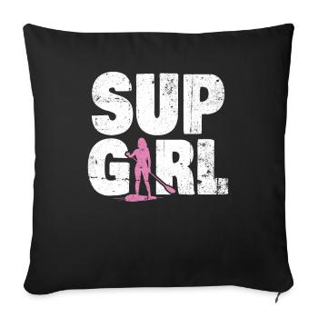 Sup Stand Up Paddle Design Sup Board Paddeln - Housse de coussin décorative 45 x 45 cm - noir - Devant