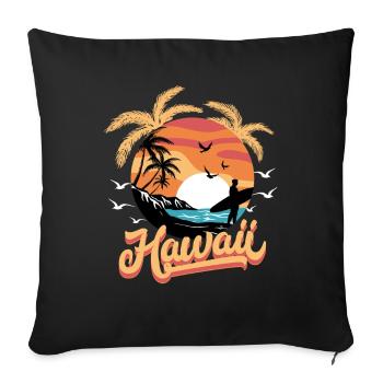 Hawaii Beach Hawaiian Vacation Surfer - Sofa pillowcase 17,3'' x 17,3'' (45 x 45 cm) - black - Front