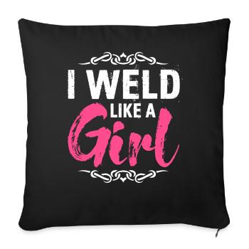 Drôle de soudeur Cadeau de soudeur - Housse de coussin décorative 45 x 45 cm - noir - Devant
