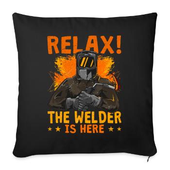 Funny Welder Welder Welder Gift - Sofa pillowcase 17,3'' x 17,3'' (45 x 45 cm) - black - Front