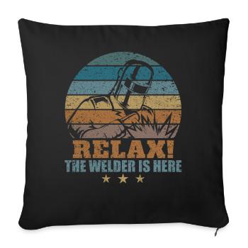 Drôle de soudeur Soudage Soudage Retro Gesch - Housse de coussin décorative 45 x 45 cm - noir - Devant