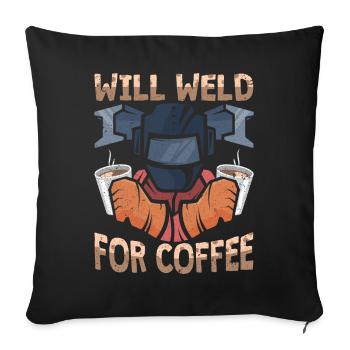 Funny Welder Coffee Welder Gift - Sofa pillowcase 17,3'' x 17,3'' (45 x 45 cm) - black - Front