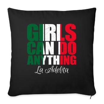 La Adelita Mexican Soldier Gift - Sofa pillowcase 17,3'' x 17,3'' (45 x 45 cm) - black - Front