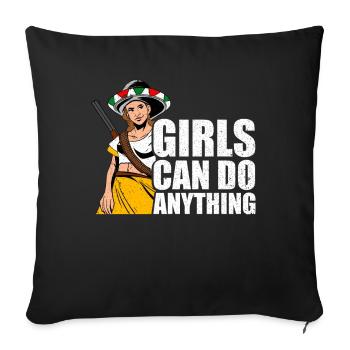 La Adelita Mexican Soldier Gift - Sofa pillowcase 17,3'' x 17,3'' (45 x 45 cm) - black - Front