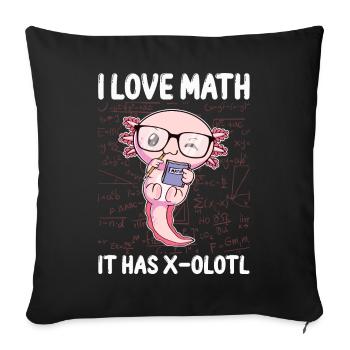 Drôle math Kawaii Axolotl Cadeau - Housse de coussin décorative 45 x 45 cm - noir - Devant