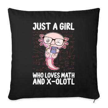 Drôle math Kawaii Axolotl Cadeau - Housse de coussin décorative 45 x 45 cm - noir - Devant