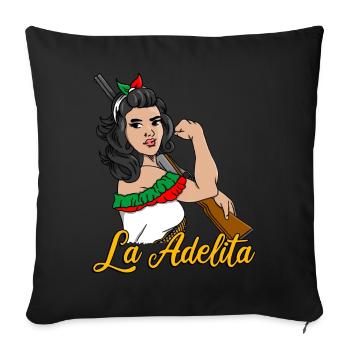 La Adelita Mexican Soldier Gift - Sofa pillowcase 17,3'' x 17,3'' (45 x 45 cm) - black - Front