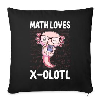 Funny Mathematics Kawaii Axolotl Mathematics Gesch - Sofa pillowcase 17,3'' x 17,3'' (45 x 45 cm) - black - Front
