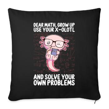 Drôle math Kawaii Axolotl Cadeau - Housse de coussin décorative 45 x 45 cm - noir - Devant
