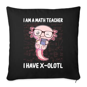 Drôle math Kawaii Axolotl Cadeau - Housse de coussin décorative 45 x 45 cm - noir - Devant