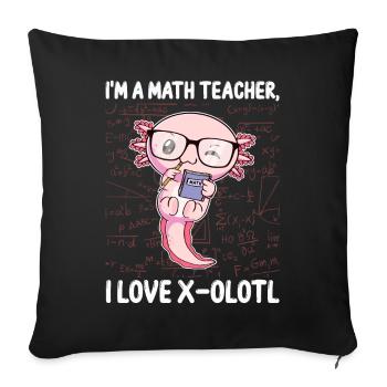 Drôle math Kawaii Axolotl Cadeau - Housse de coussin décorative 45 x 45 cm - noir - Devant